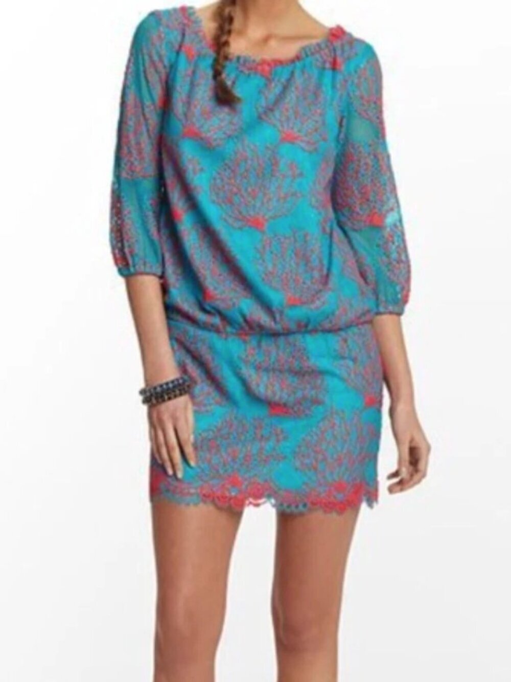 Lilly Pulitzer Cee Cee Snorkel Coral Lace Dress Size 6